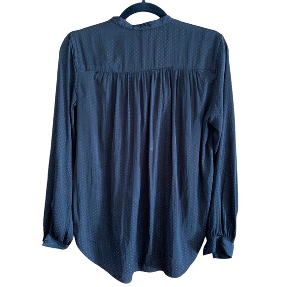 5 for $20 H&M SILKY BLACK POLKA DOT LONGSLEEVE TOP BLOUSE SHIRT 4 S/M - Picture 2 of 8